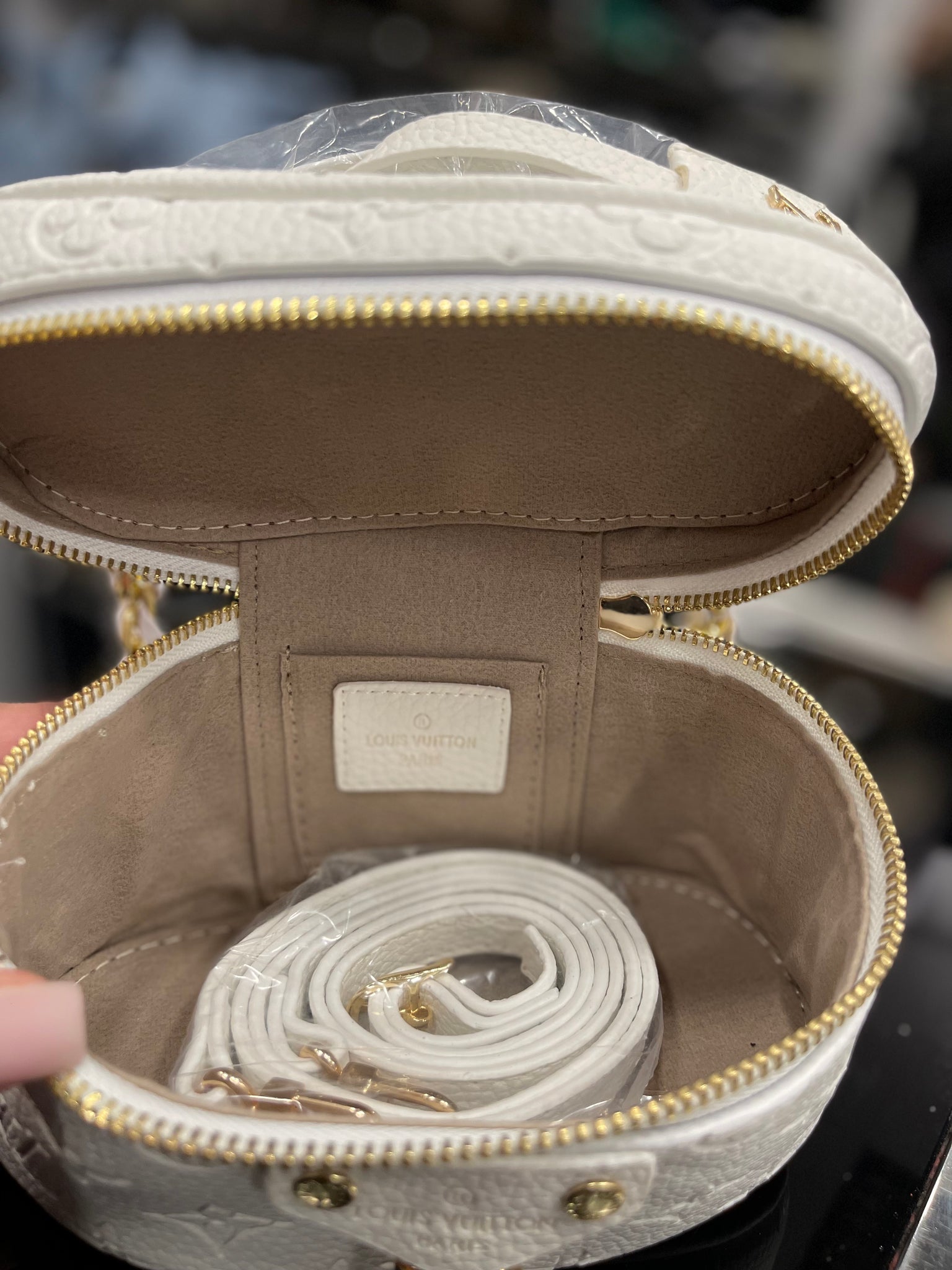 Louis Vuitton mini vanity white bag