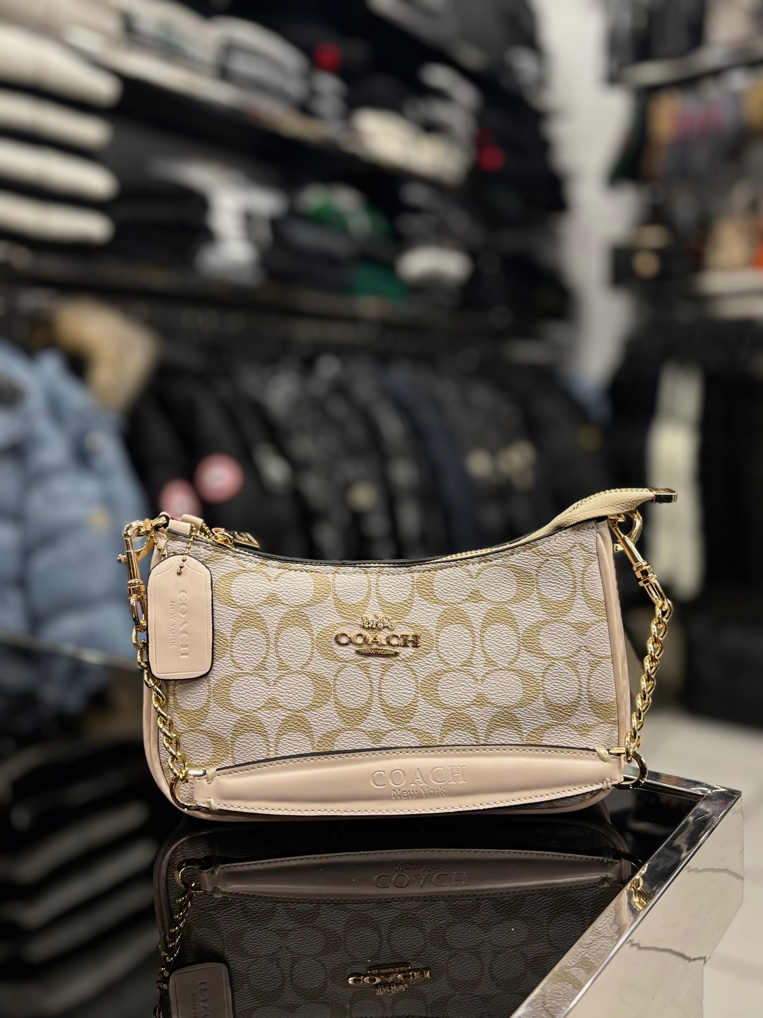 Coach Teri Mini Crossbody beige bag
