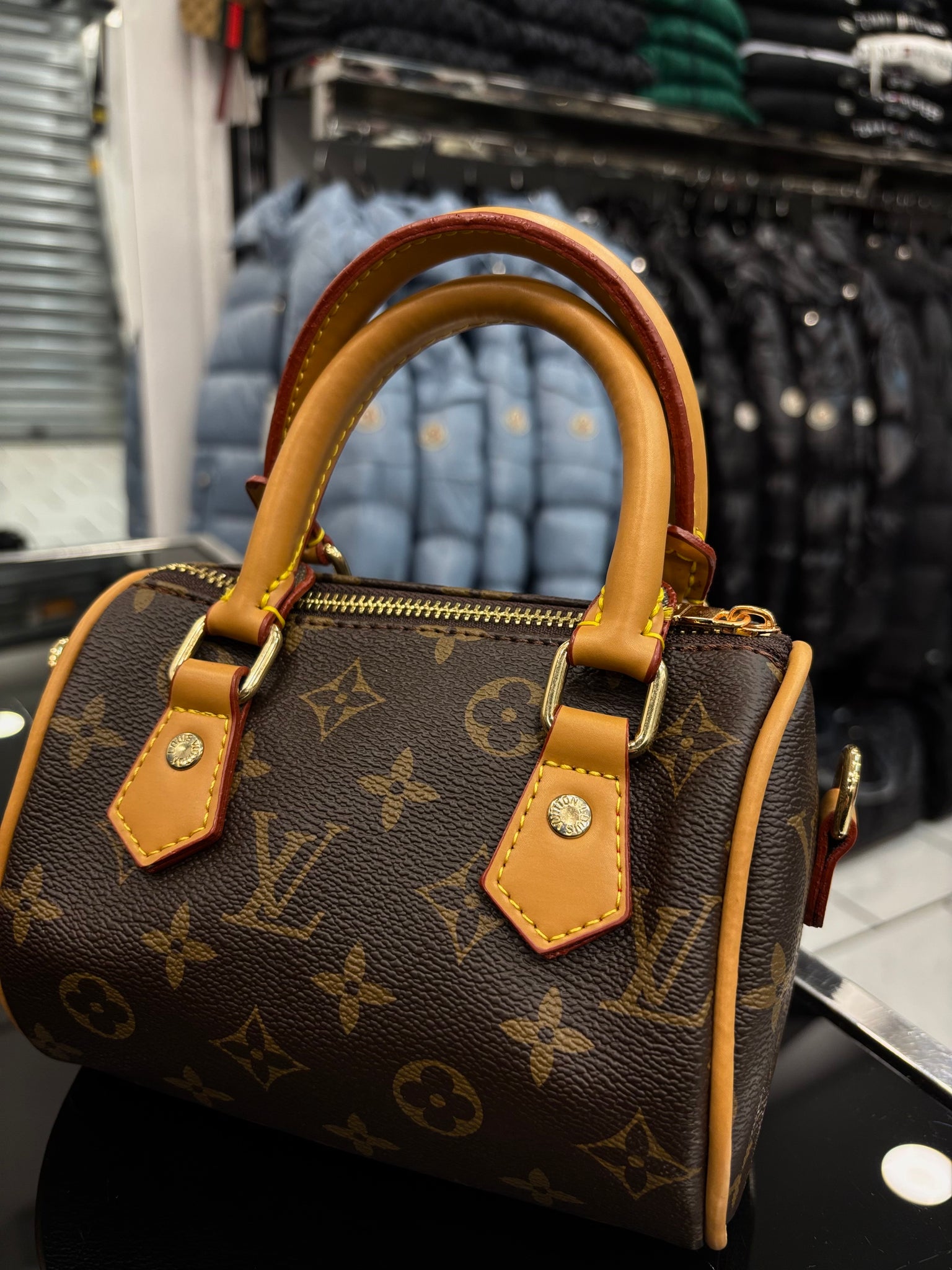 Louis Vuitton Nano Speedy Monogram canvas dark brown bag small size