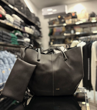 Polène Cyme shoulder black bag