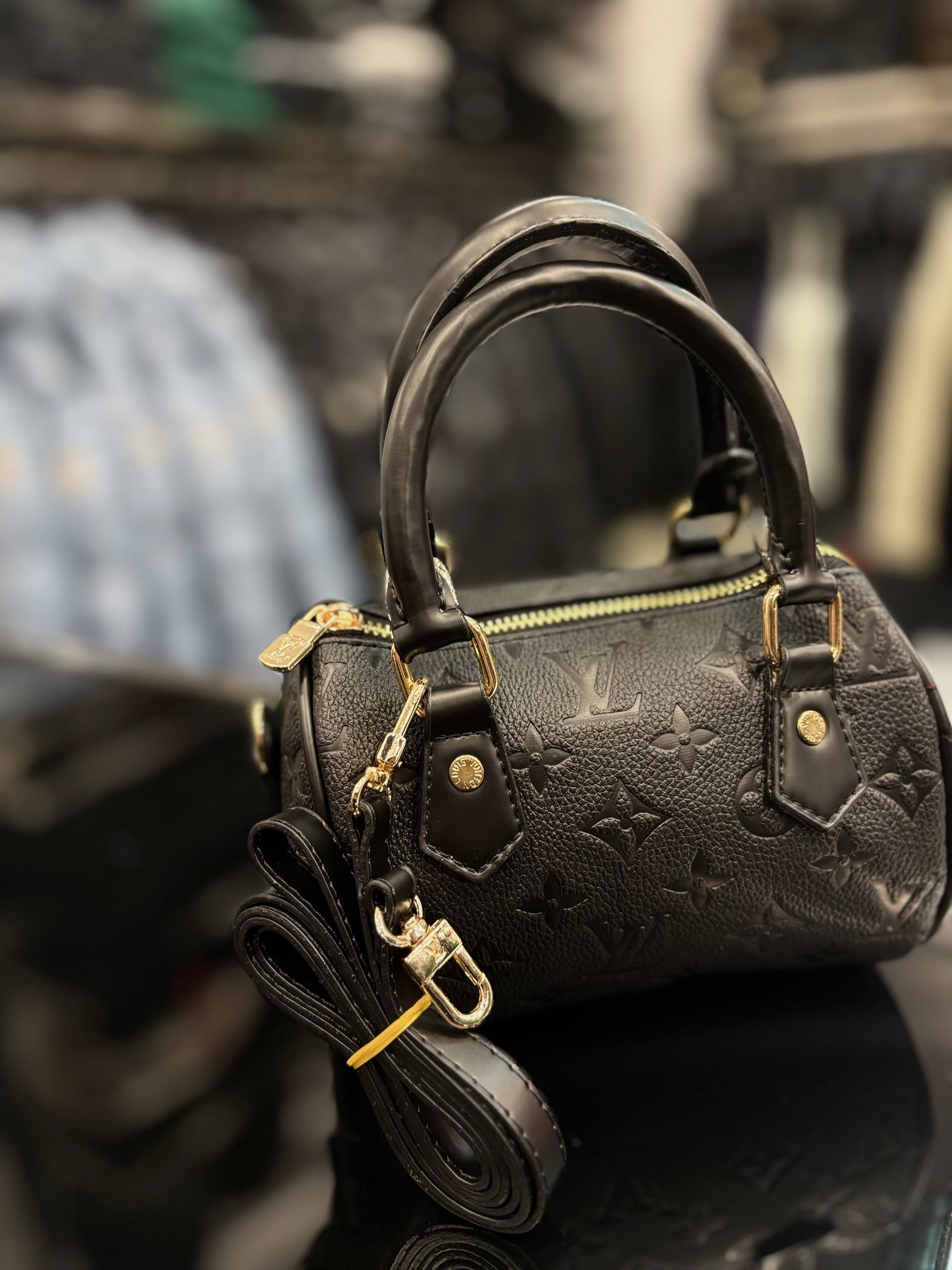 Louis Vuitton Nano Speedy Monogram canvas black bag small size