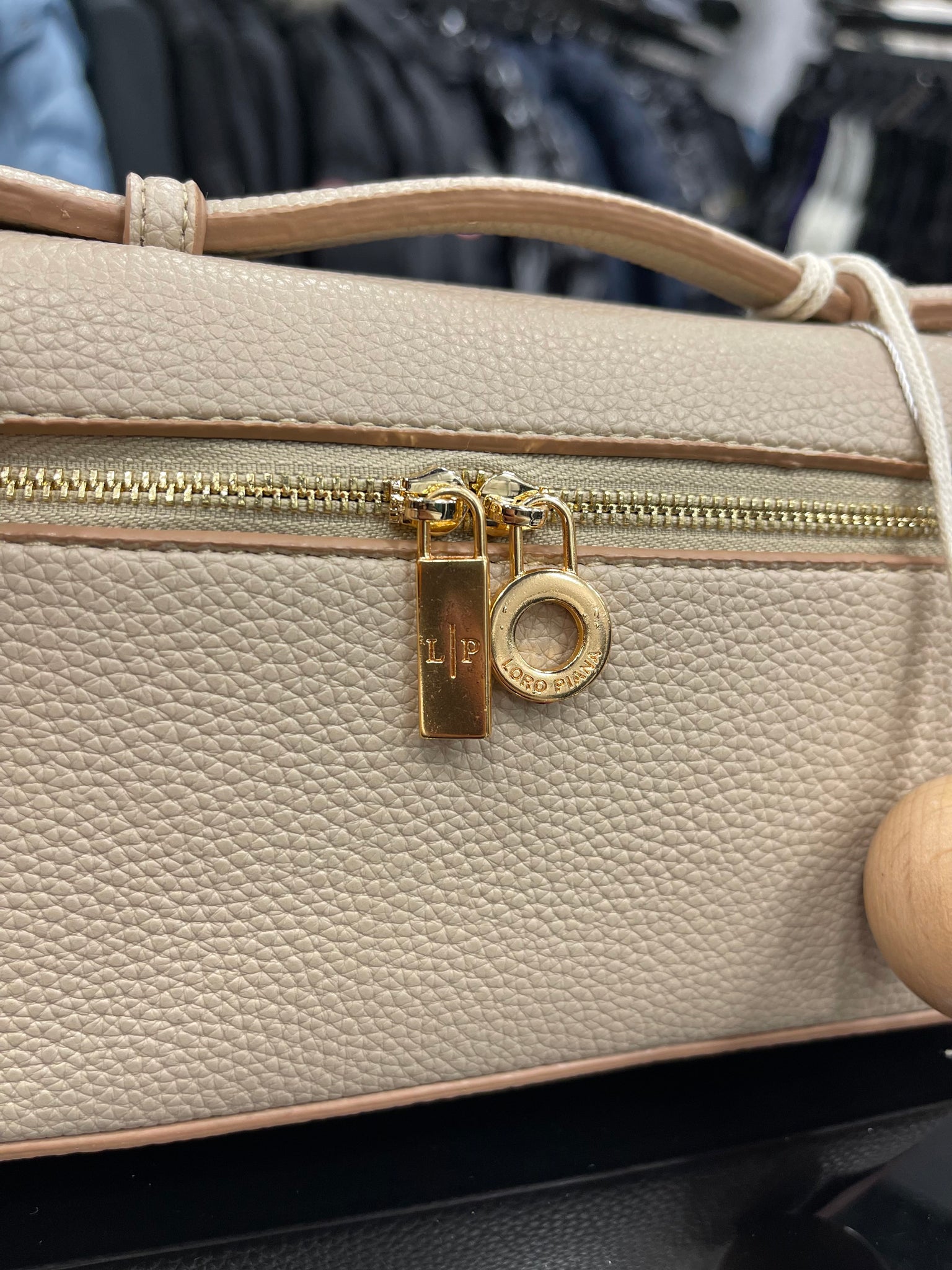 Loro Piana extra pocket beige bag