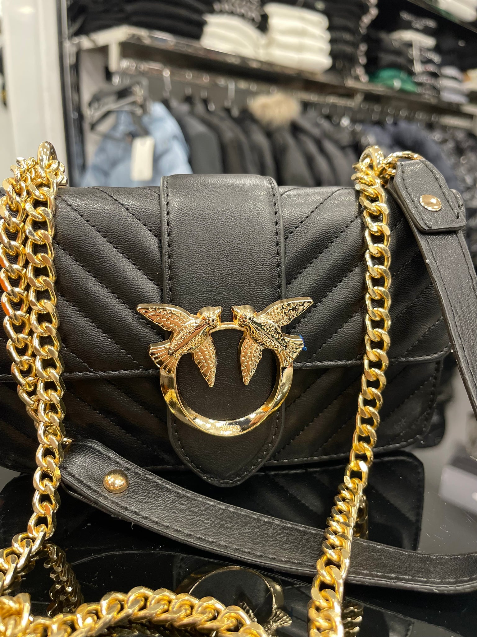 Pinko Love classic icon V Quilt Mix FI black bag