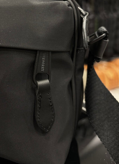 Burberry Logo Detail Camera Bag in Nylon black bag
