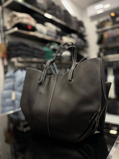 Polène Cyme shoulder black bag