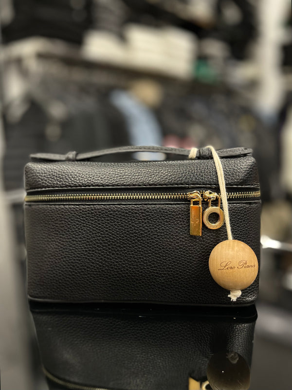 Loro Piana extra pocket black bag