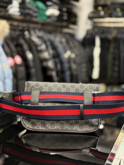 Gucci Ophidia GG Monogram black bag μέσης/χιαστί
