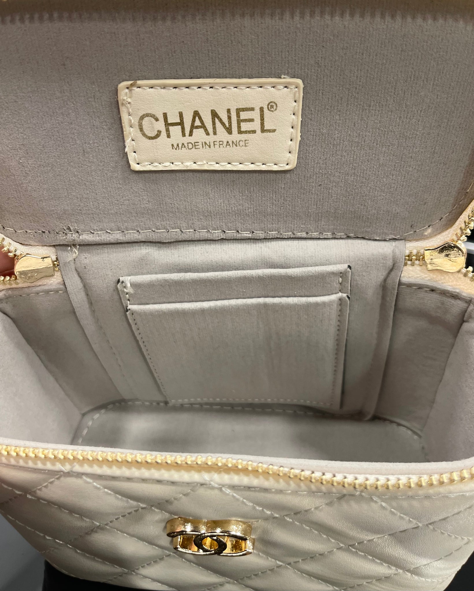 Chanel mini vanity white bag