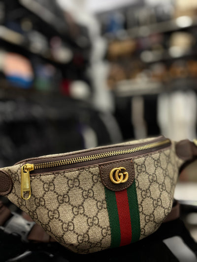 Gucci GG Supreme waist brown bag