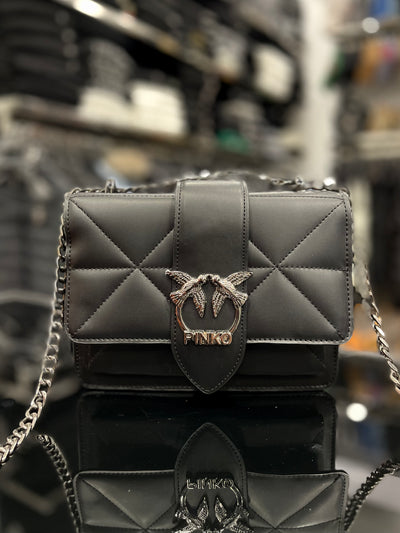 Pinko Love Classic Icon V Quilt Mix Fl black bag