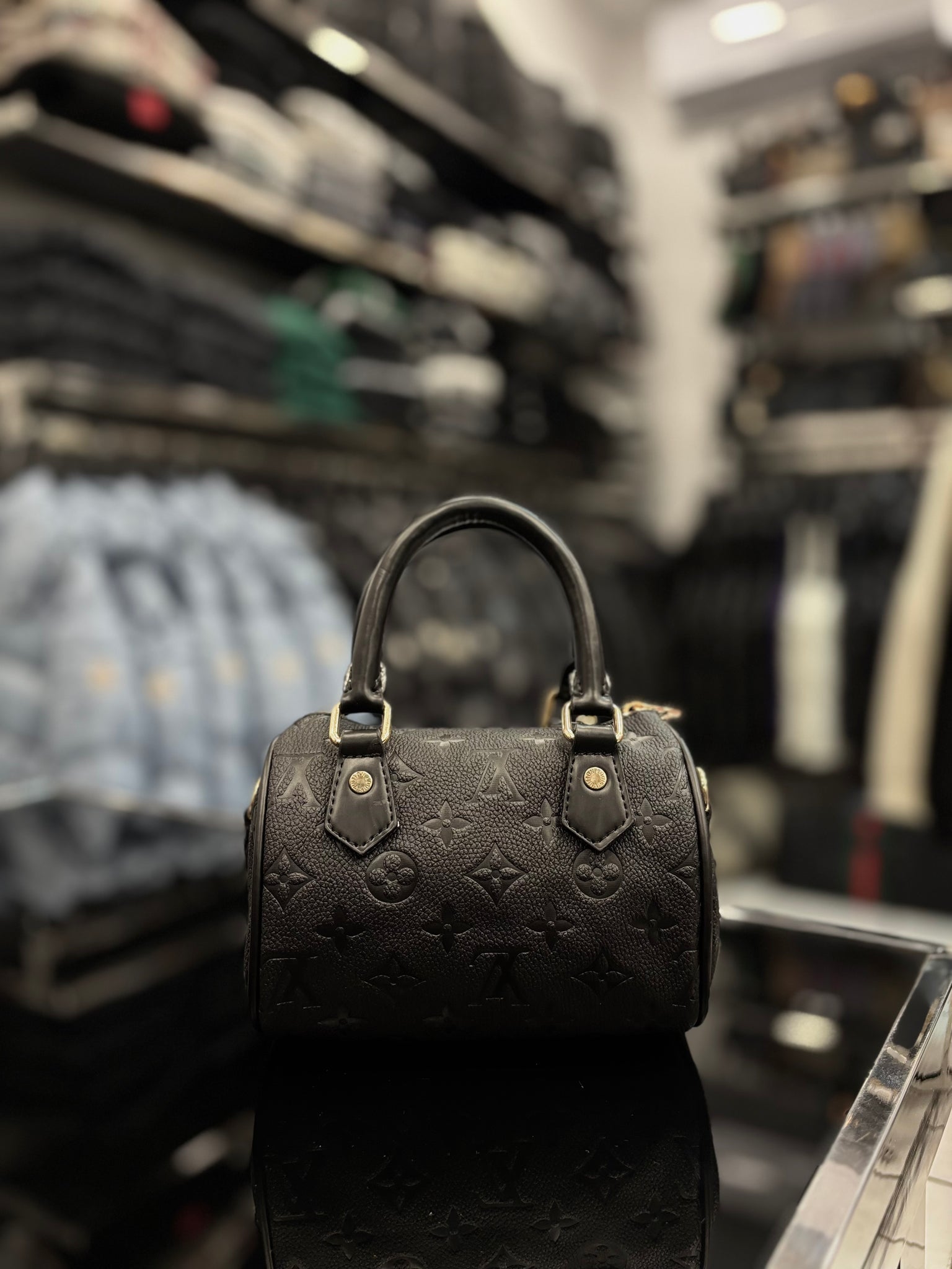 Louis Vuitton Nano Speedy Monogram canvas black bag small size