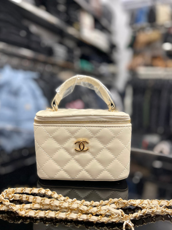 Chanel mini vanity white bag