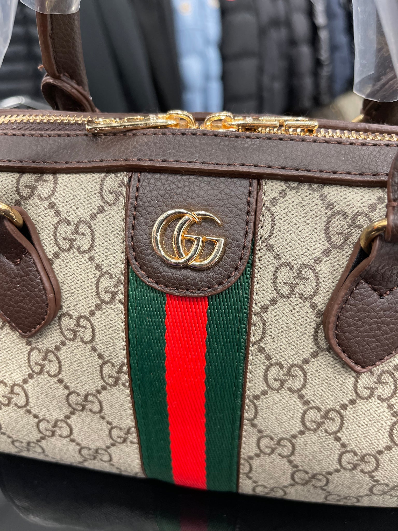 Gucci Ophidia GG small, dark brown leather bag