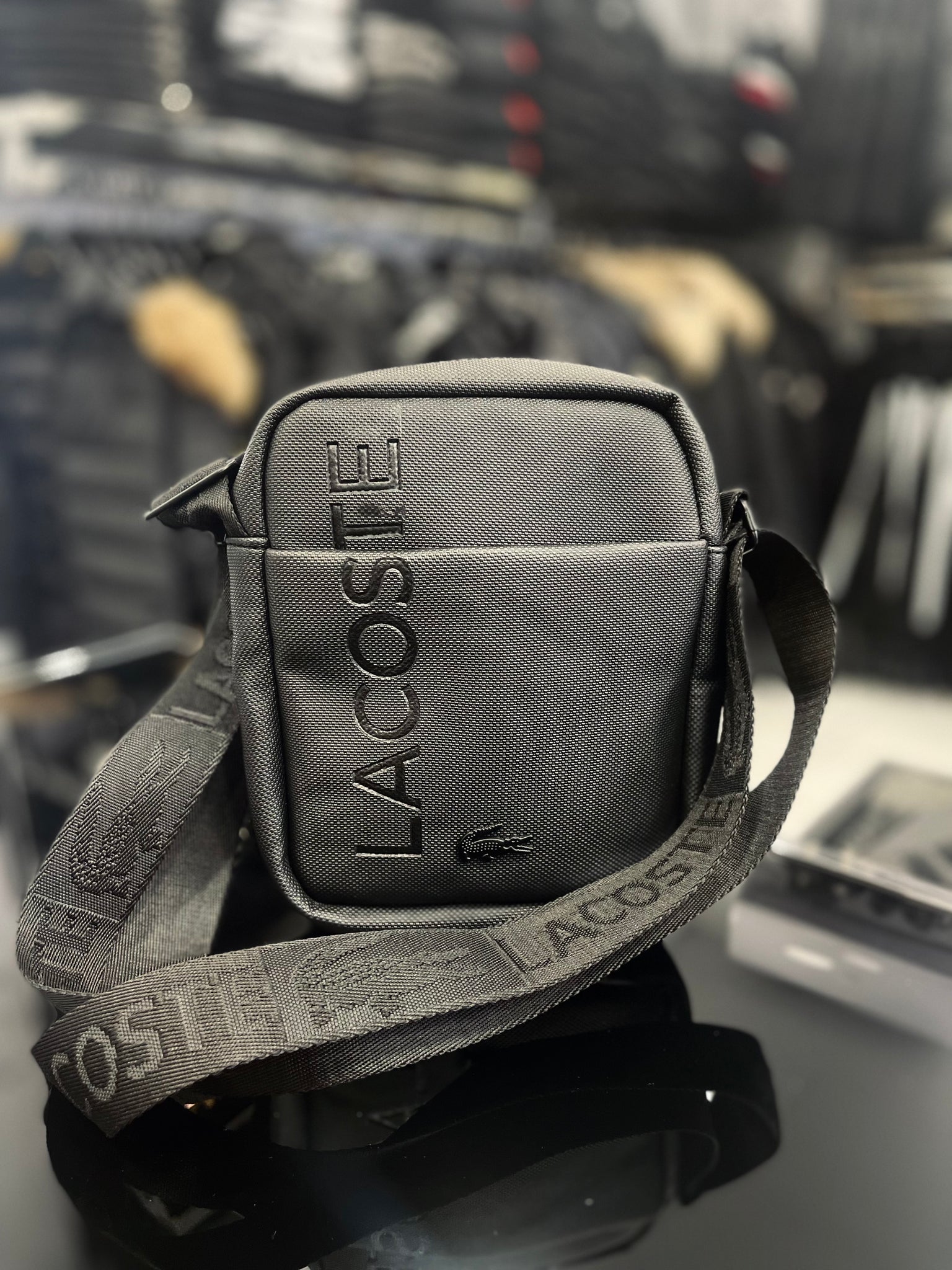 Lacoste Black bag ωμού/χιαστί