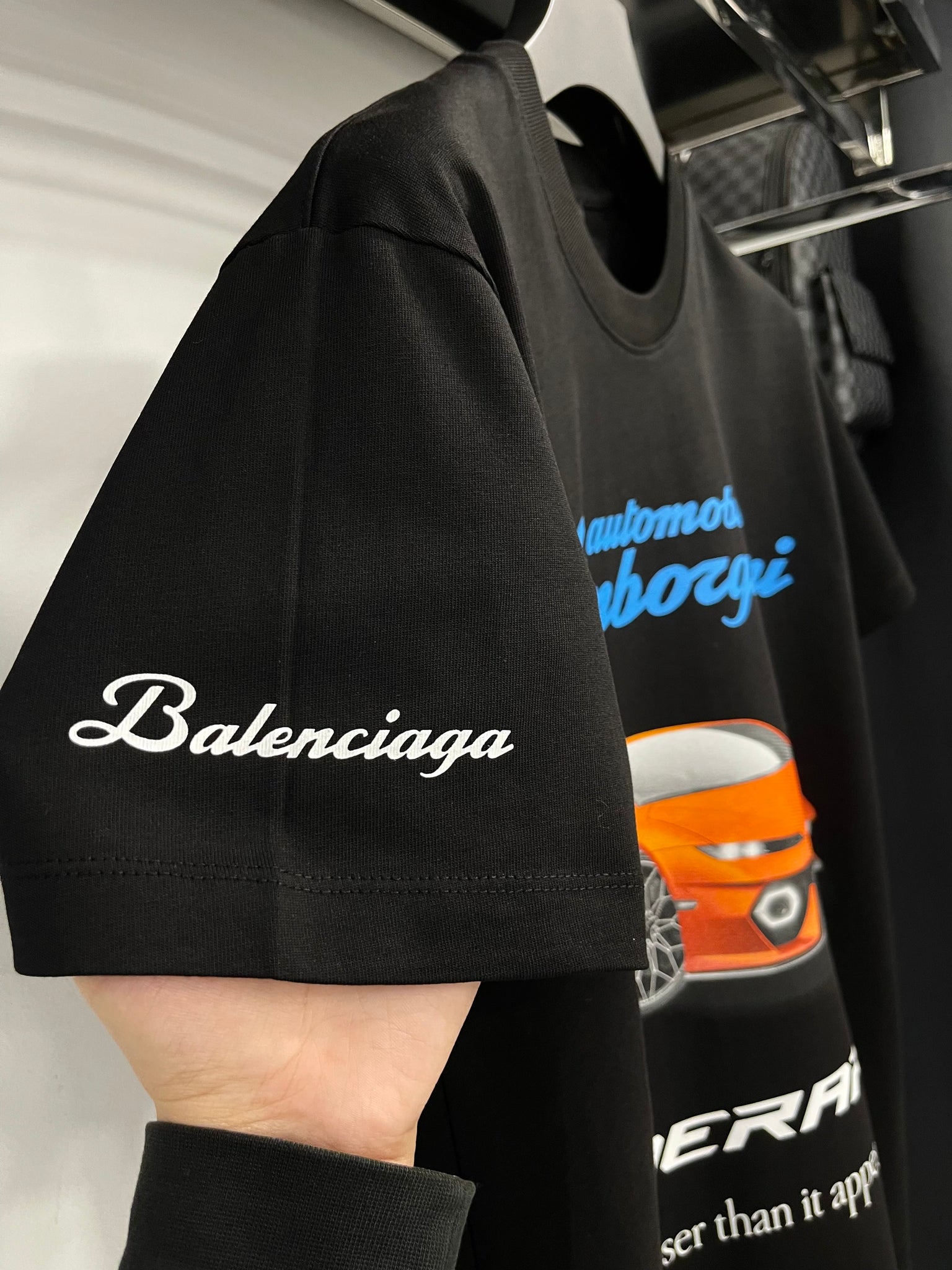 Balenciaga X Automobili Lamborghini black T-shirt