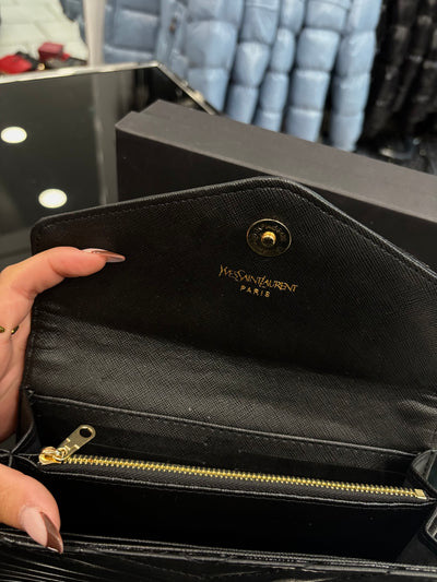 YSL Cassandre matelasse black wallet