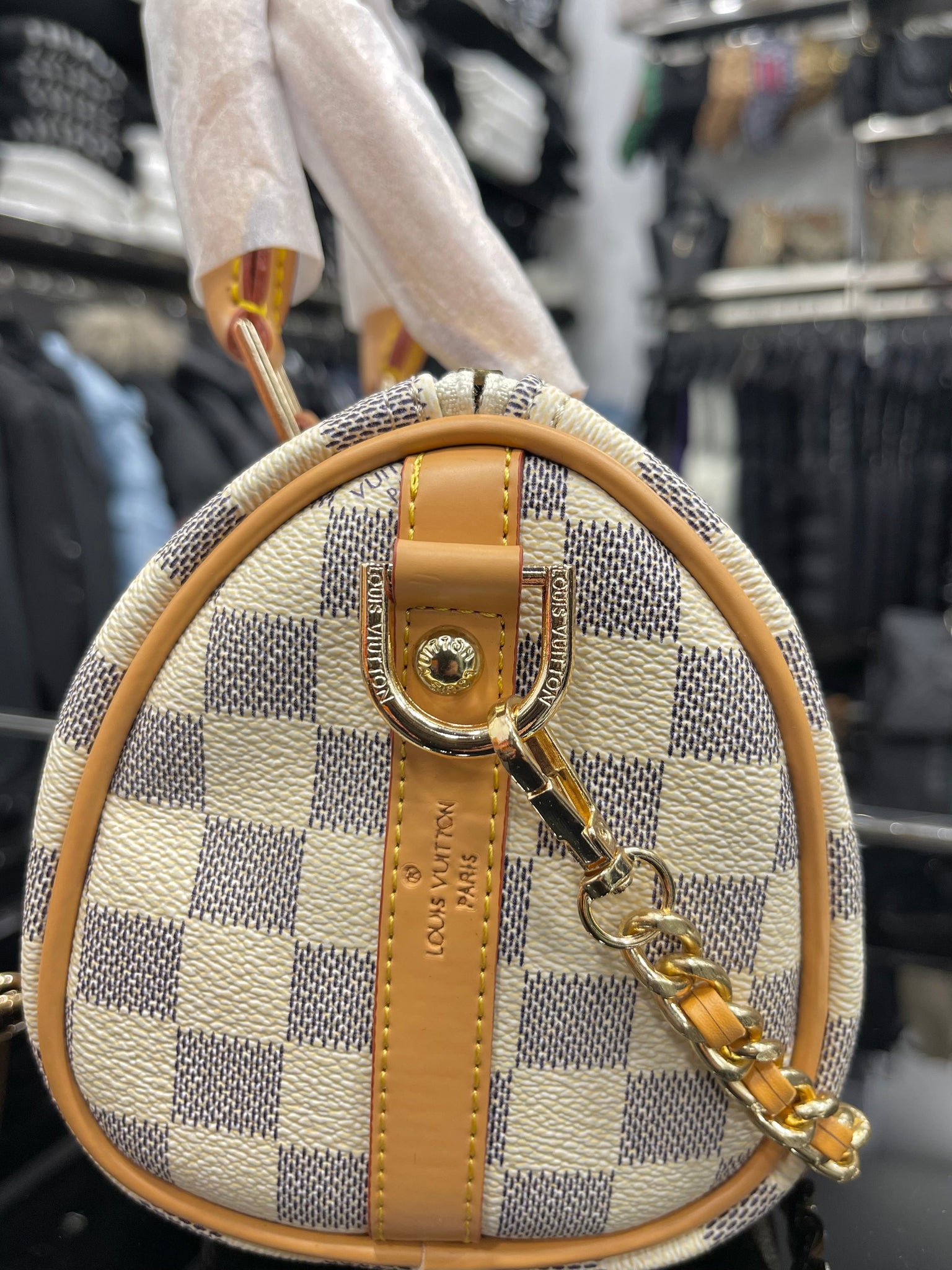 Louis Vuitton Speedy large size damier azur bag