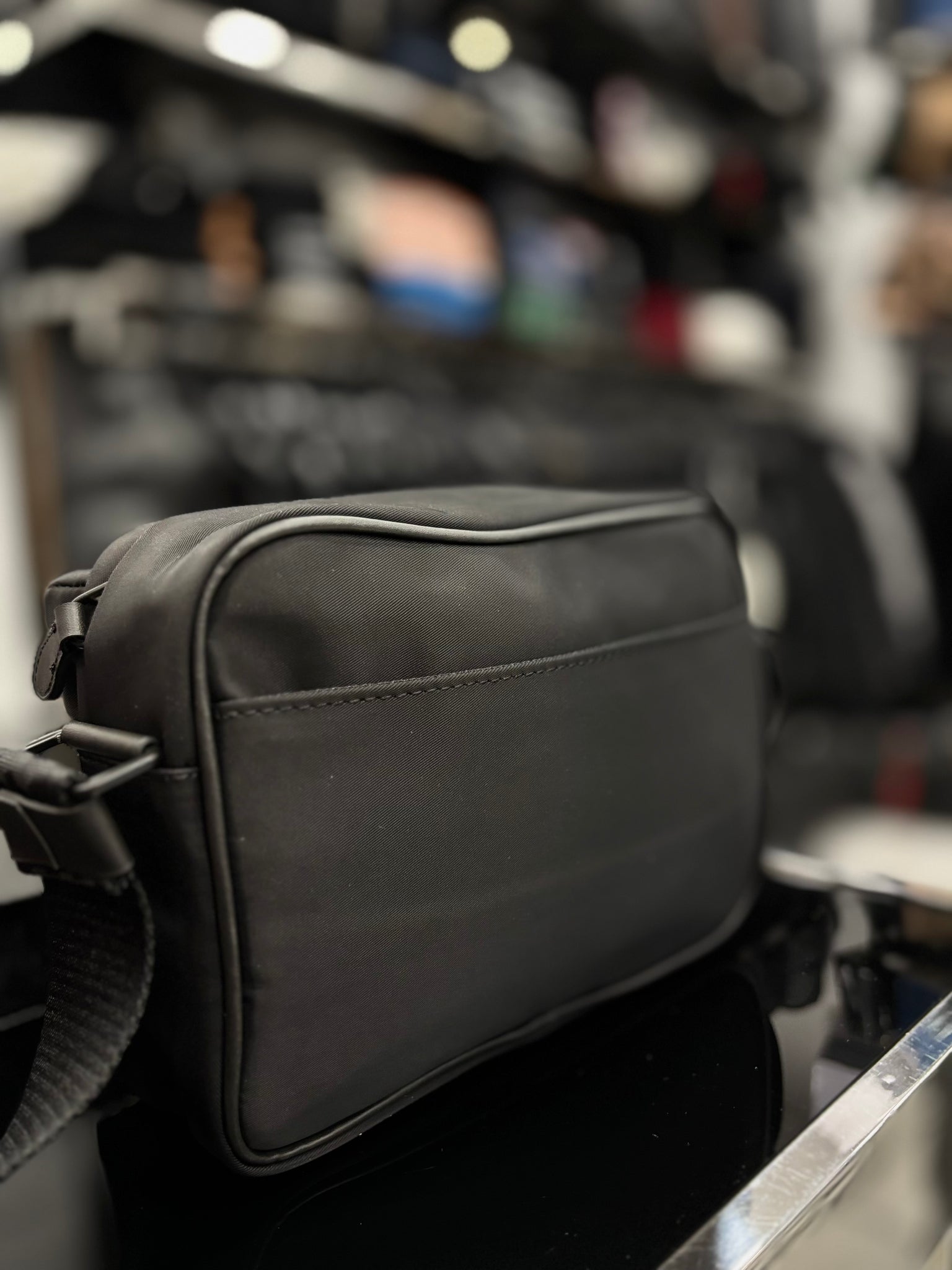 Burberry Logo Detail Camera Bag in Nylon black bag
