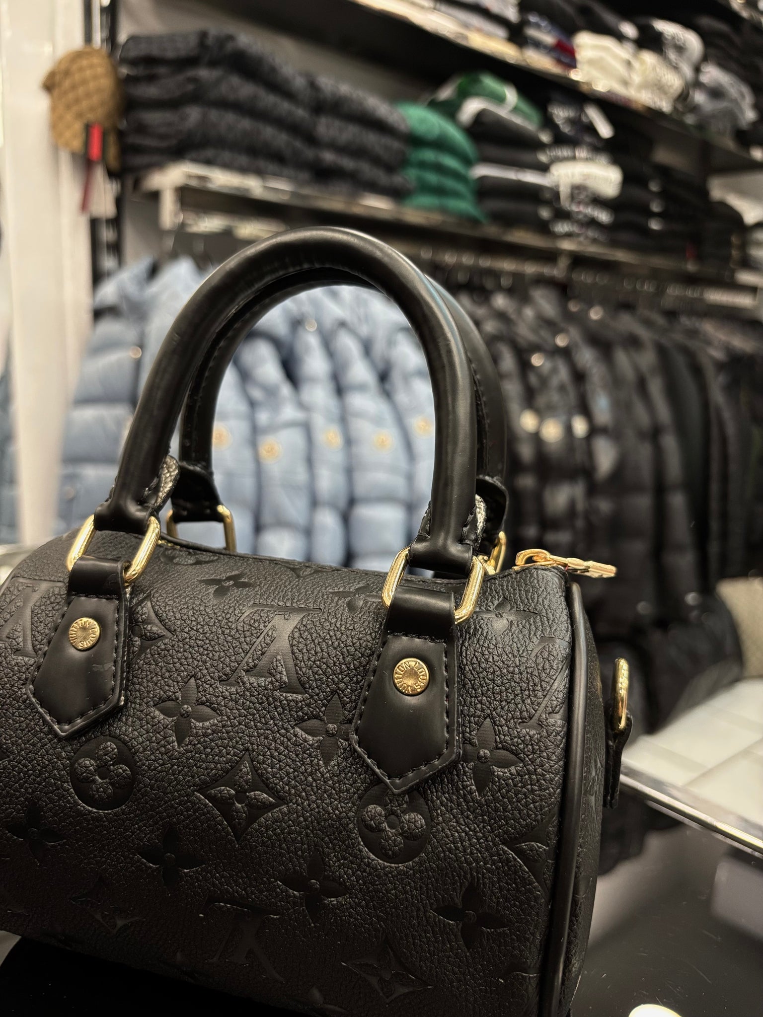 Louis Vuitton Nano Speedy Monogram canvas black bag small size