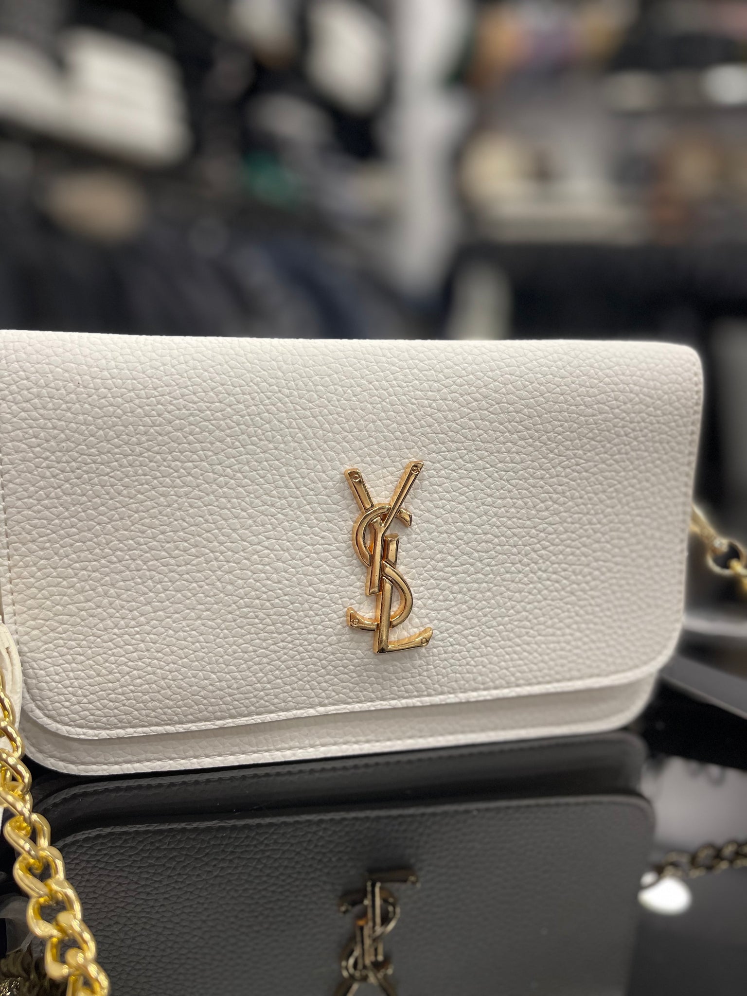 Yves Saint Laurent white bag
