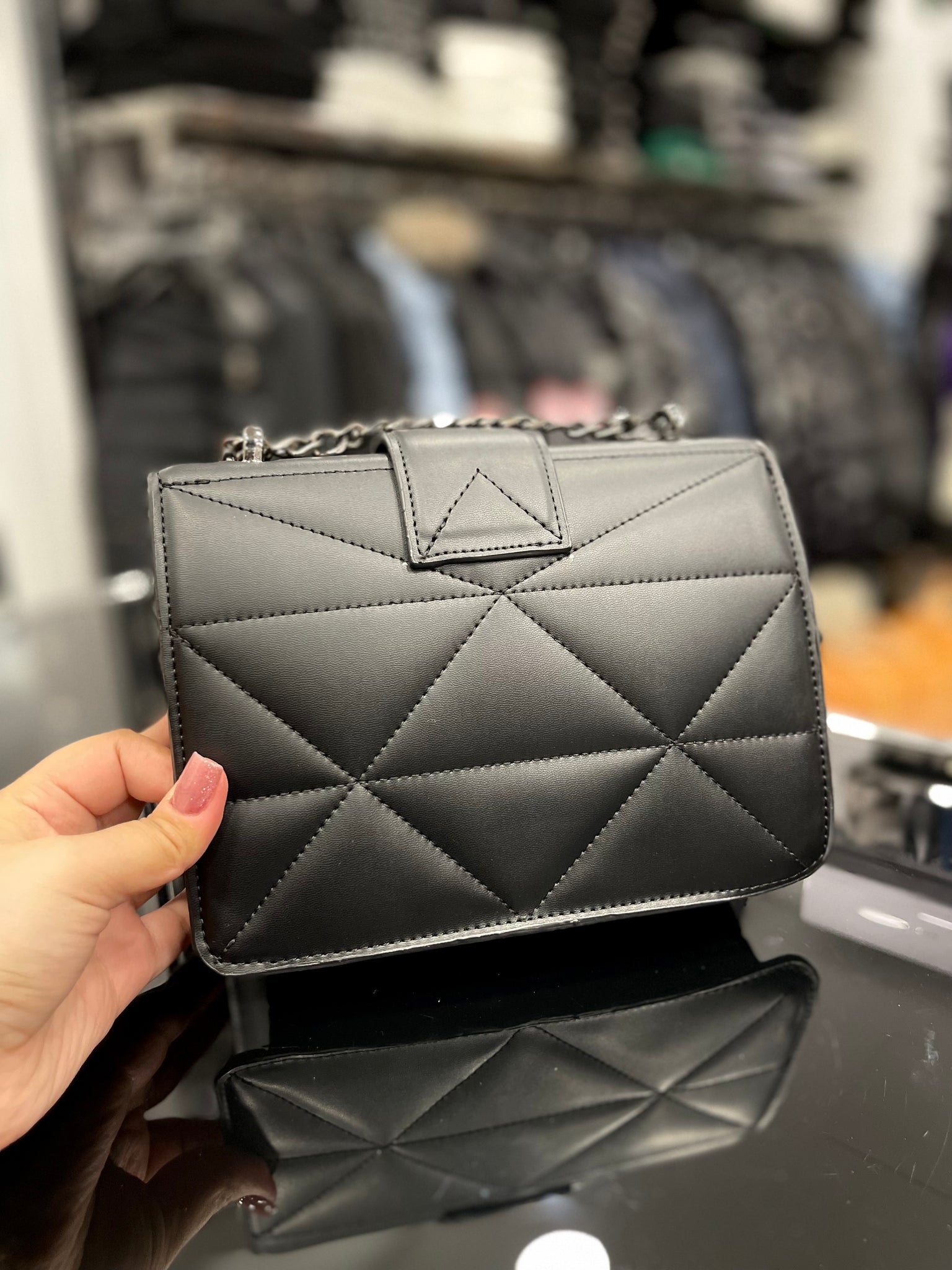 Pinko Love Classic Icon V Quilt Mix Fl black bag