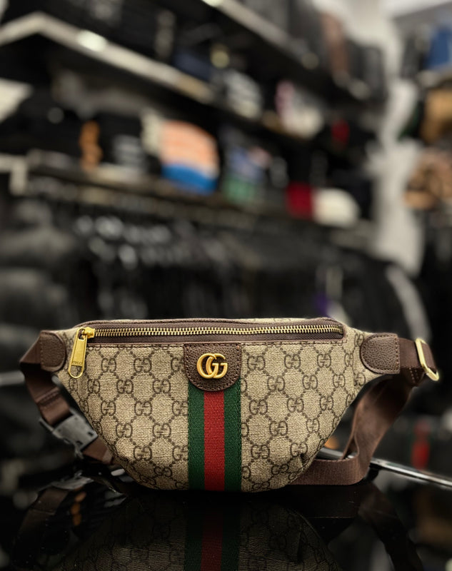 Gucci GG Supreme waist brown bag