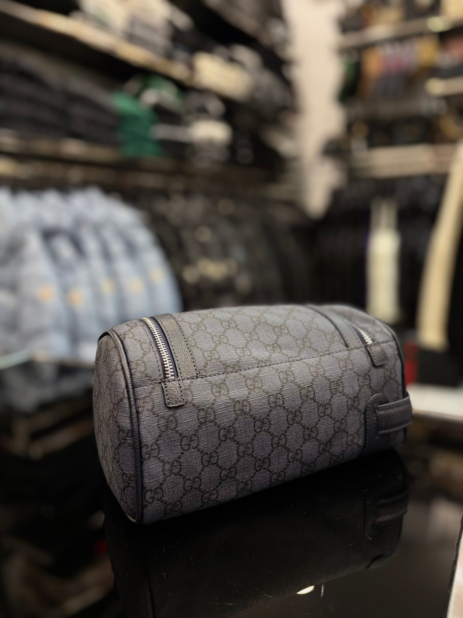 Gucci Ophidia GG Supreme vanity blue bag