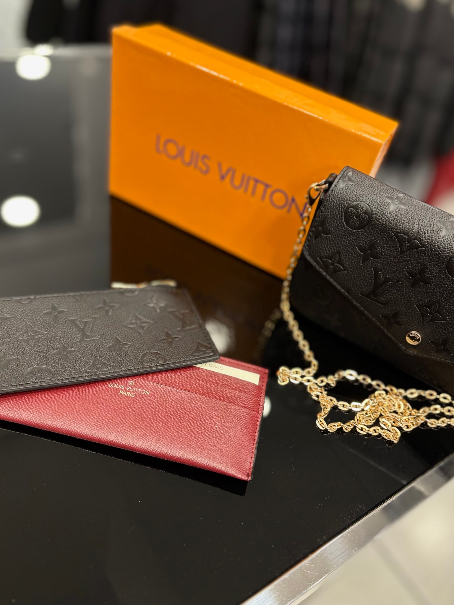 Louis Vuitton Black bag Monogram Empreinte Pochette Félicie