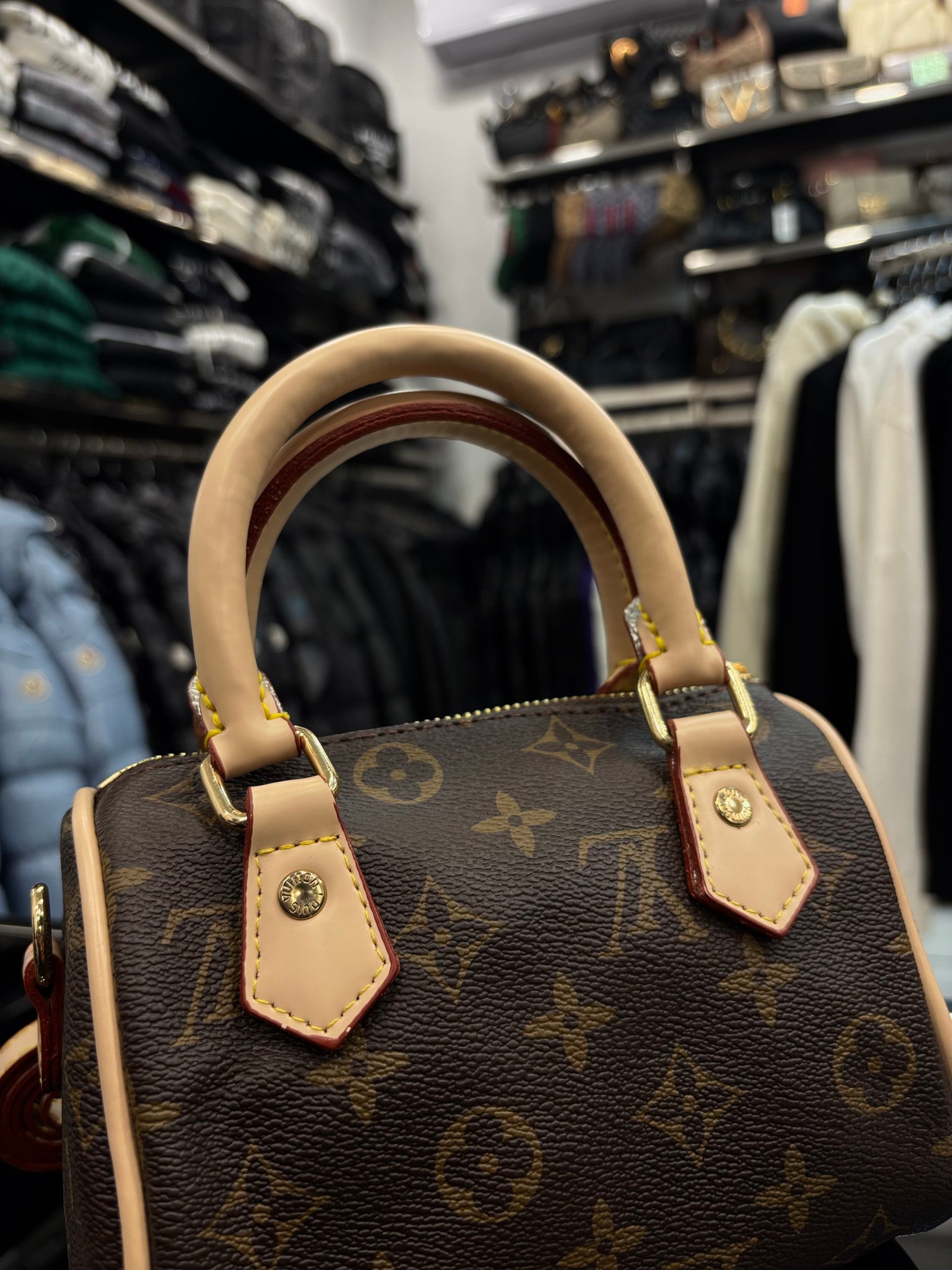 Louis Vuitton Nano Speedy Monogram canvas light brown bag small size