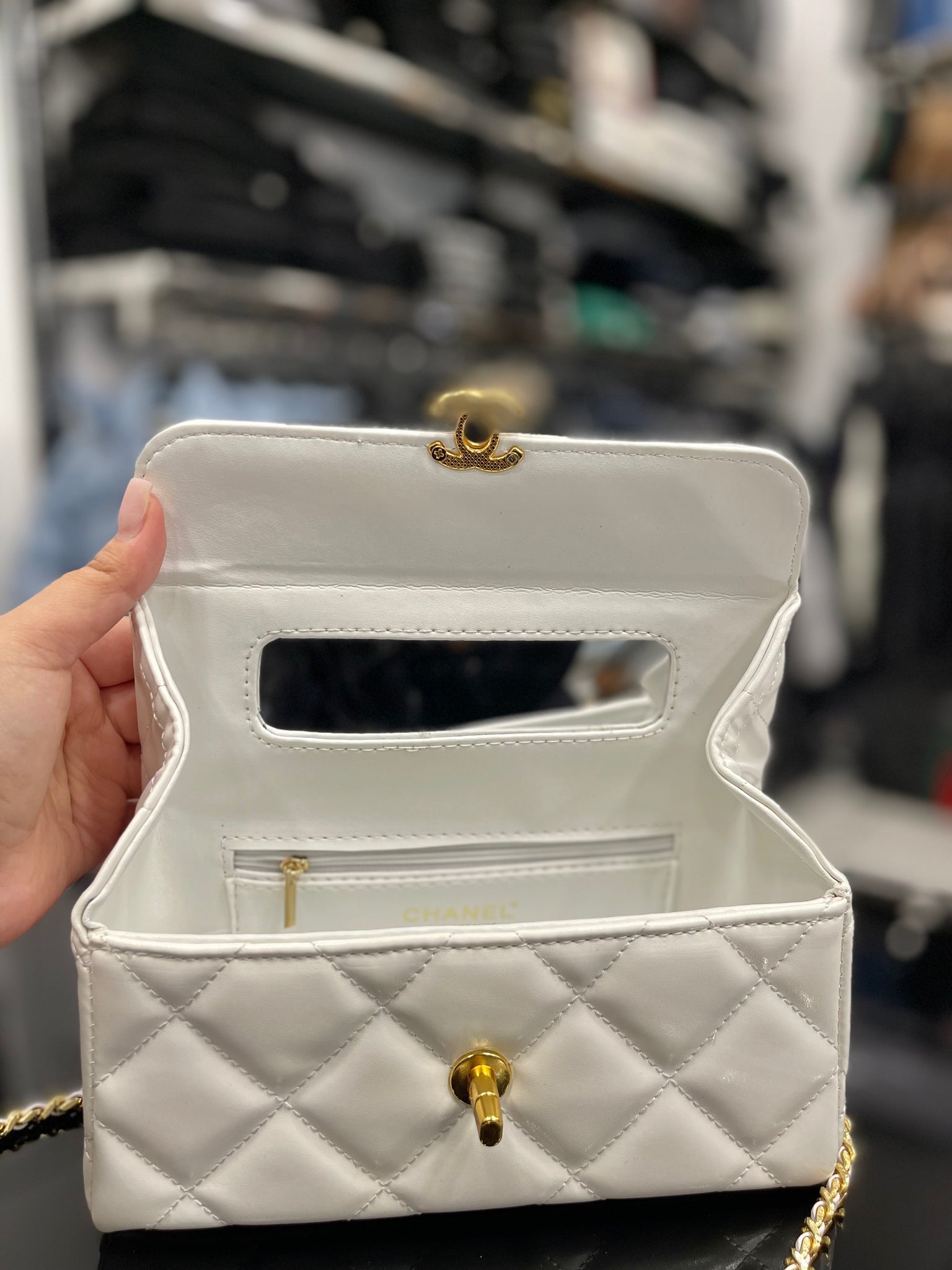 Chanel Evening star white bag